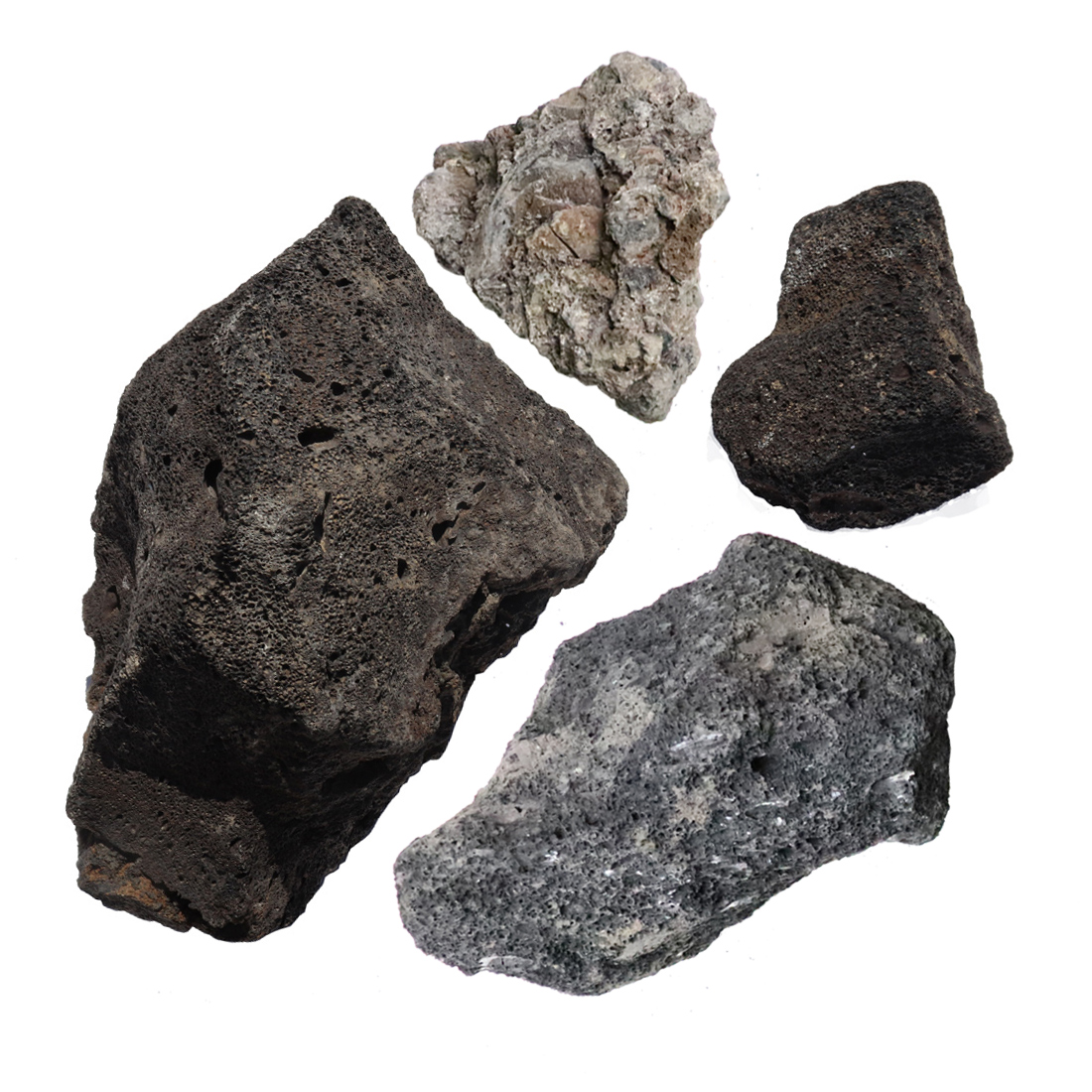 溶岩石 ミックスブラック 50-200mm 約8kg